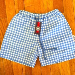 Blue and White Gingham Shorts